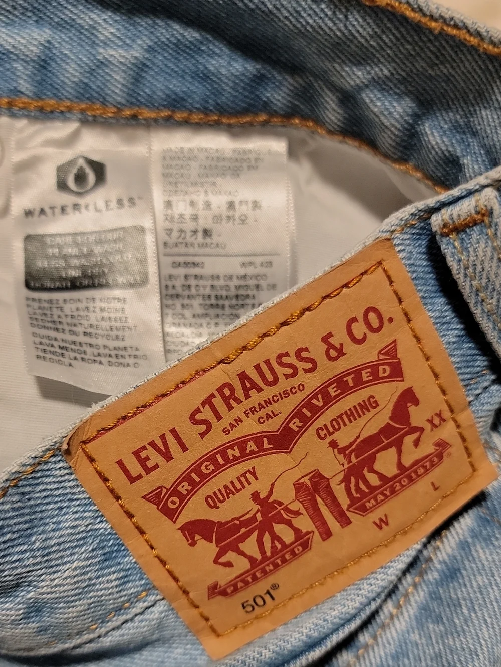 Levi's Pale Blue High-Rise Straight Jeans